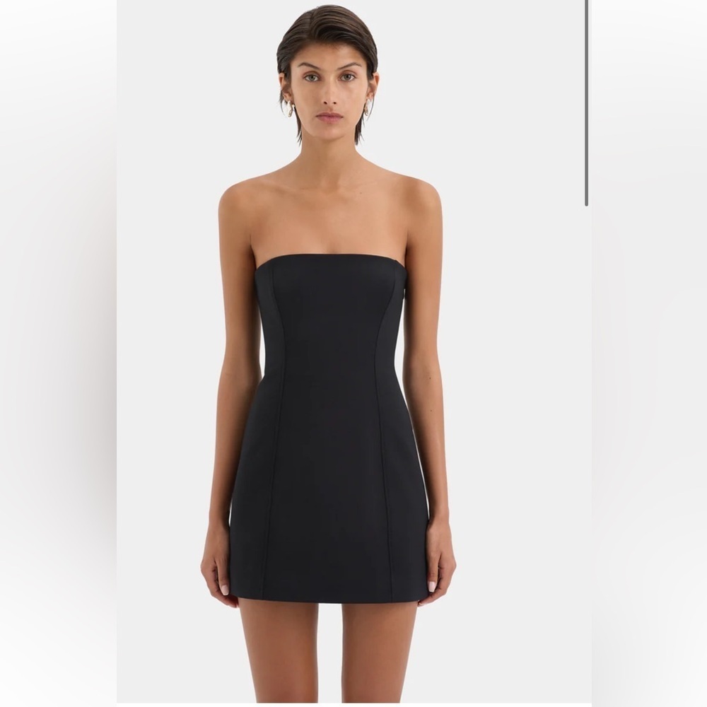 SIR. SANDRINE STRAPLESS MINI BLACK DRESS SIZE 1‎